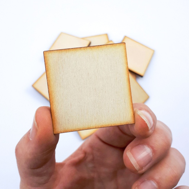 Pătrat, 5×5 cm, placaj :: 5 cm