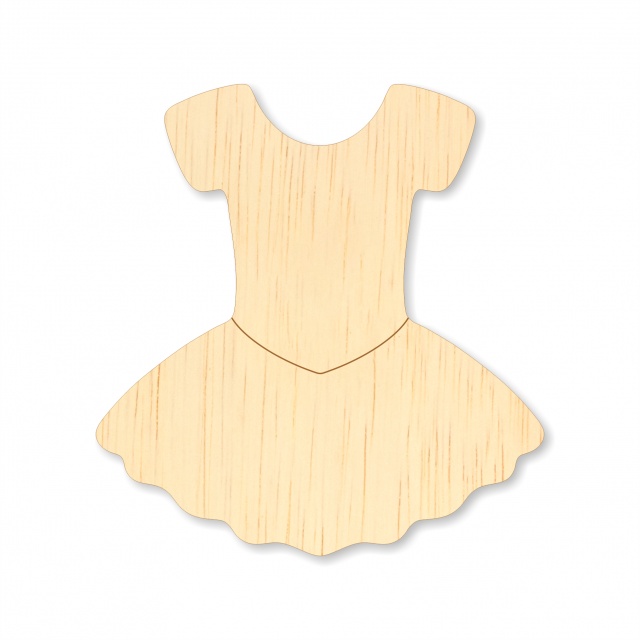 Rochie balerină, 4,7×5 cm, placaj :: 5 cm