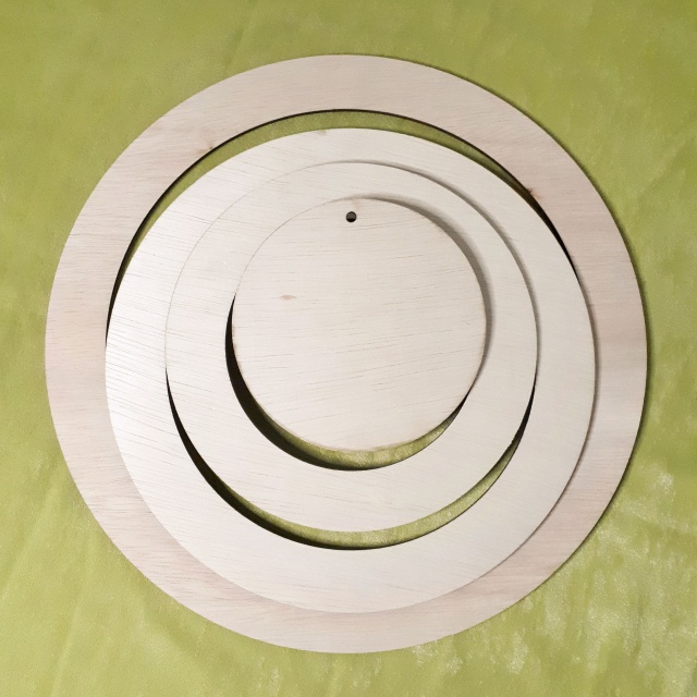 Set 3 inele, Ø19-31 cm, lățime inele 3 cm, placaj lemn