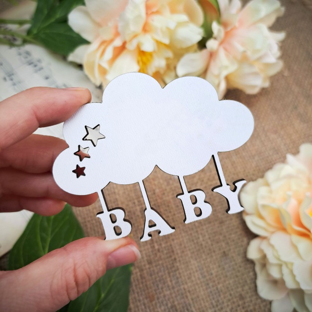 Norișor Baby, 8×6,5 cm, HDF alb :: 8 cm
