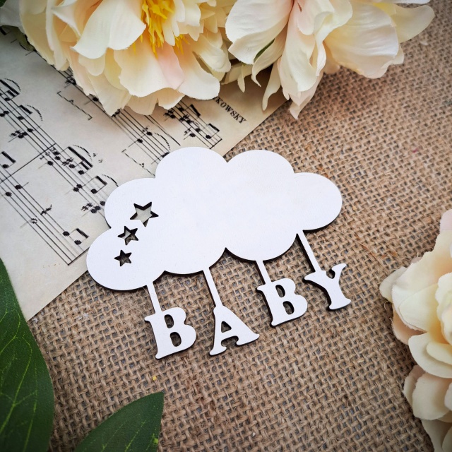 Norișor Baby, 10×8 cm, HDF alb :: 10 cm