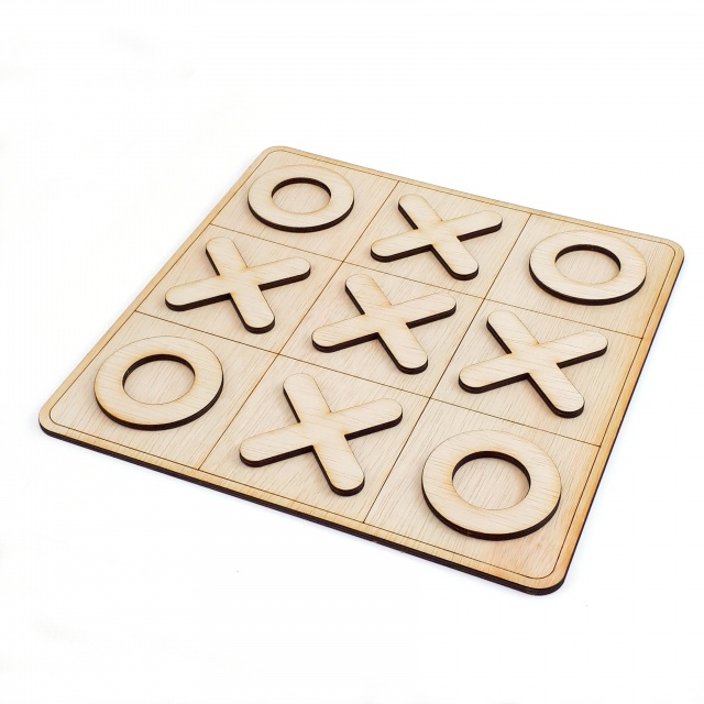 Joc strategic X și O, 25×25 cm, placaj