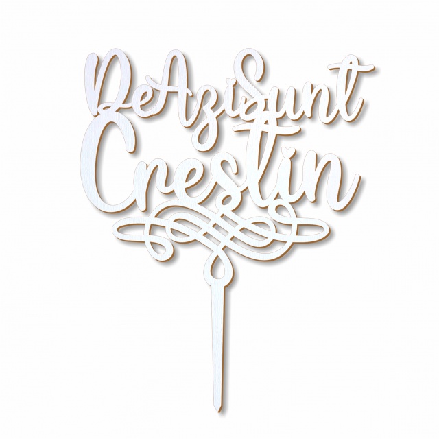 Topper De Azi Sunt Creștin, 13×16 cm, HDF alb :: Creștin