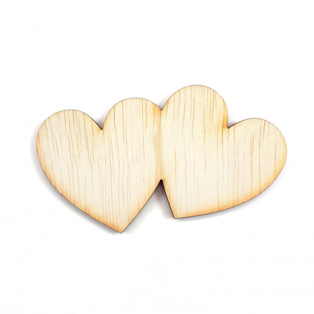Inimioare duble, 6×3,6 cm, placaj :: 6 cm