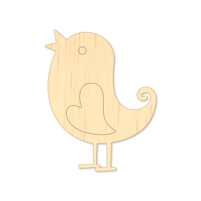 Pasăre, 3,1×4 cm, placaj lemn