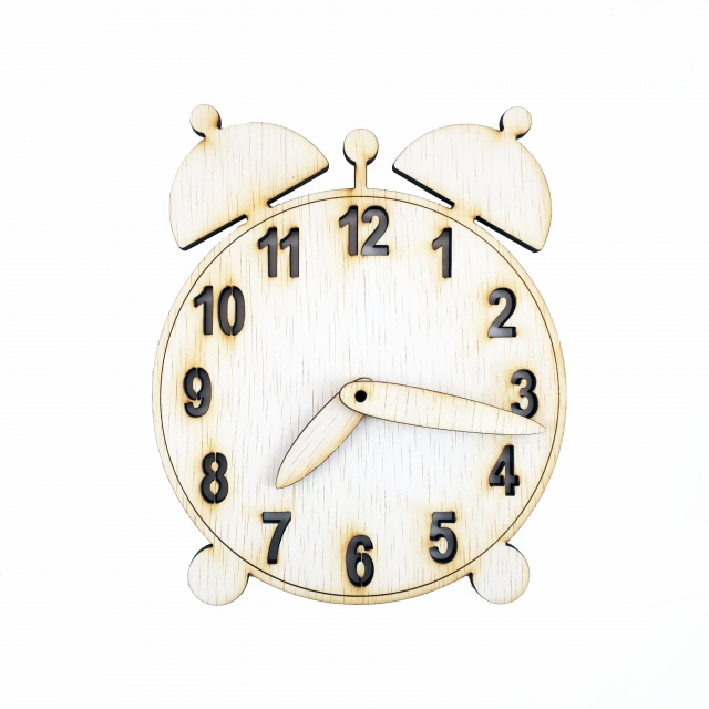 Ceas deșteptător retro, 13x15.5 cm, placaj