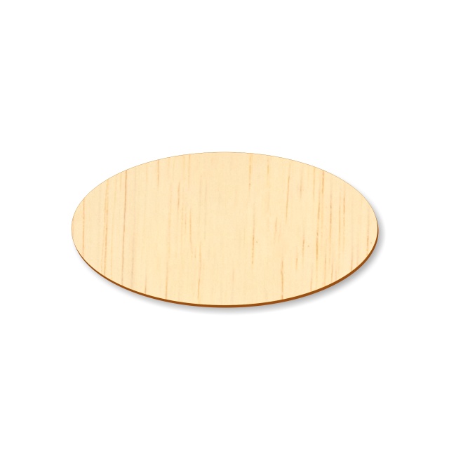 Tăbliță ovală, 7×3,5 cm, placaj