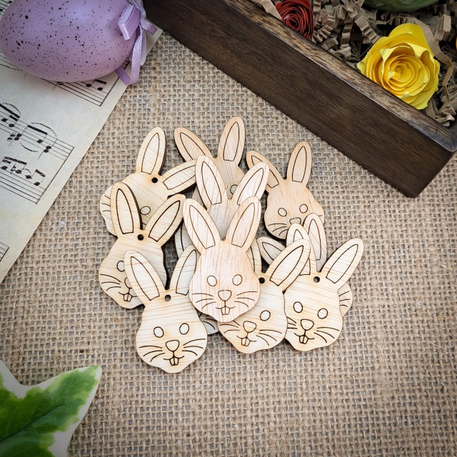 Cap iepuraș trasat, 3,2x5 cm, placaj, 12 buc.