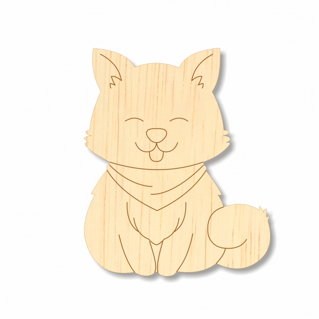 Câine Inu, 8×10 cm, placaj lemn