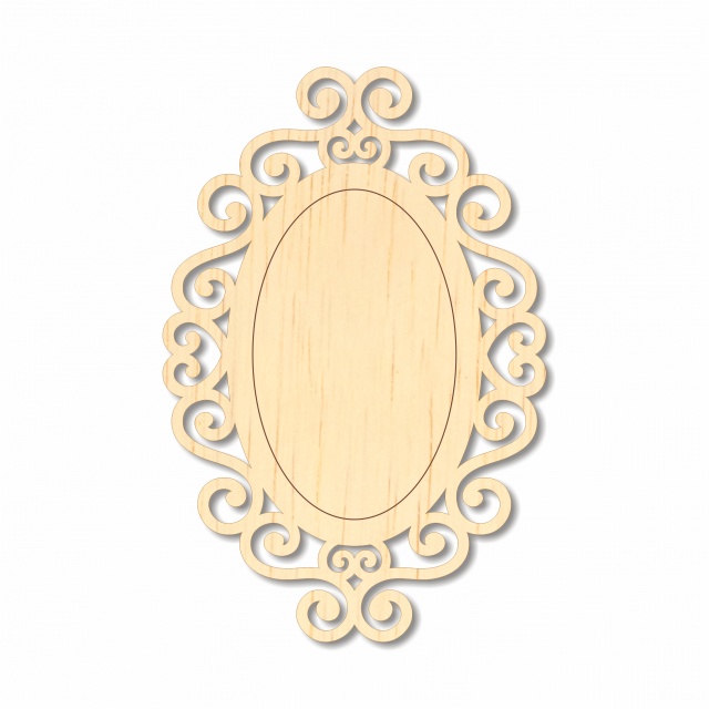 Bază decorativă cu oval interior trasat, 7×10 cm, placaj :: 10 cm