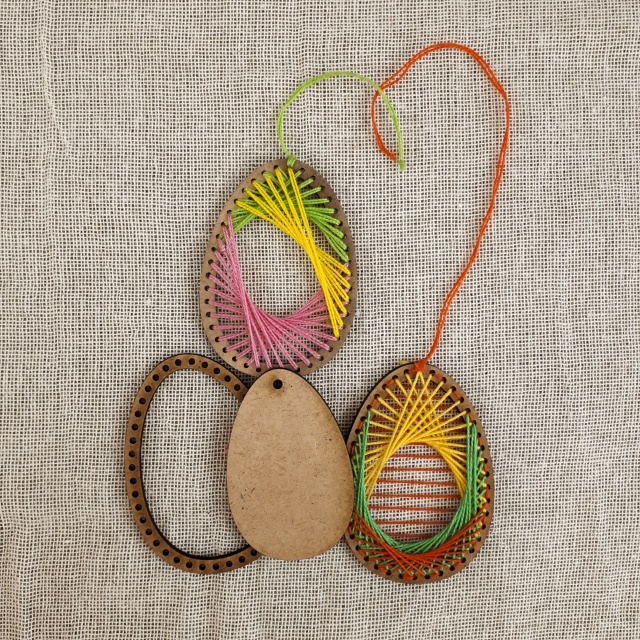 Ouă String Art, 7x5 cm HDF