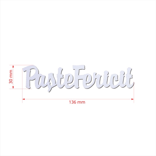 Text decupat, 3 cm, MDF alb