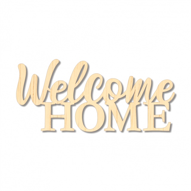 Decor Welcome Home, 24×11 cm, placaj lemn
