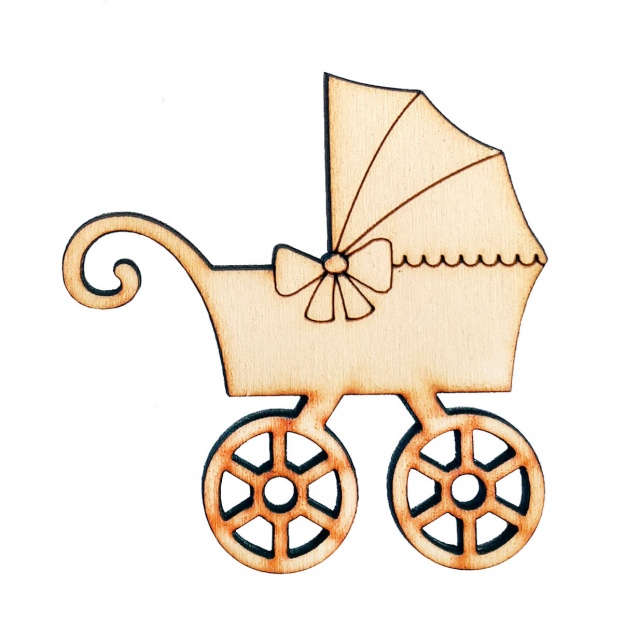 Cărucior baby, 7×7 cm, placaj