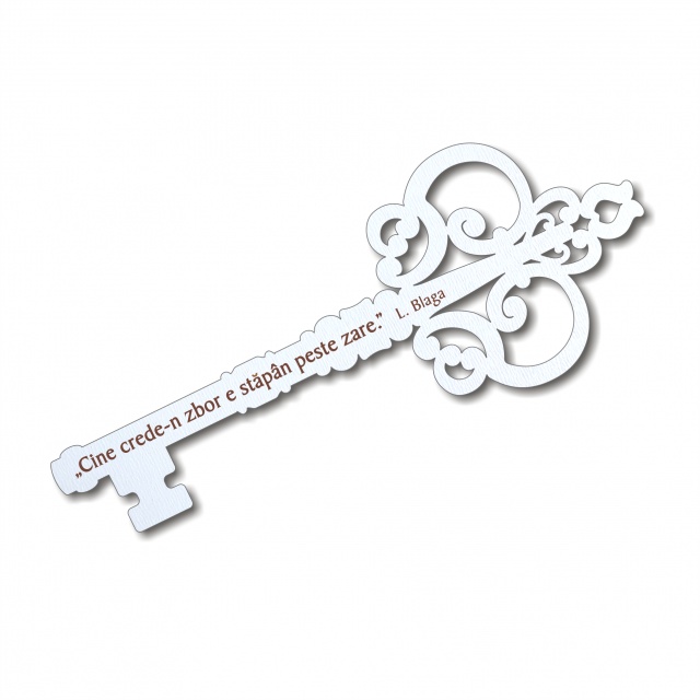 Cheie Natalia personalizată, 4,7x12 cm, placaj HDF alb :: Fără panglică