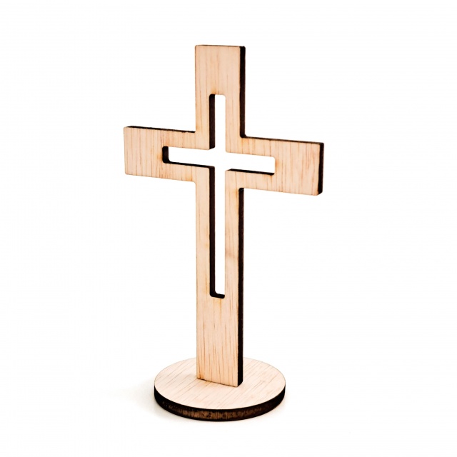 Cruce cu interior decupat și bază rotundă, 10×6,3 cm, placaj :: 10 cm