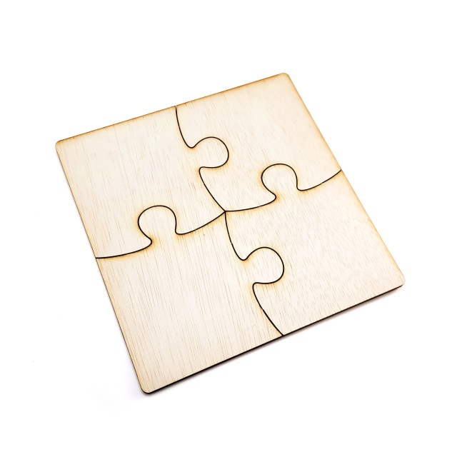 Puzzle pătrat 4 piese, 20×20 cm, placaj lemn