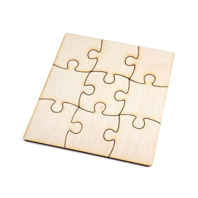 Puzzle pătrat 9 piese, 20×20 cm, placaj