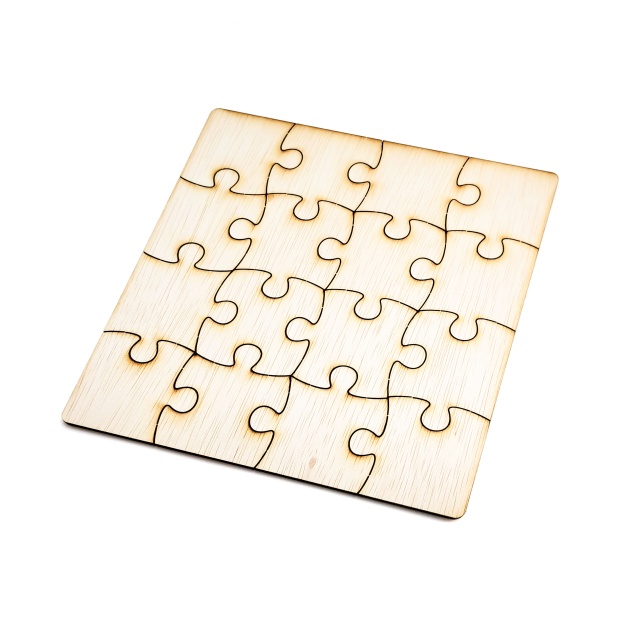 Puzzle pătrat 16 piese, 20×20 cm, placaj