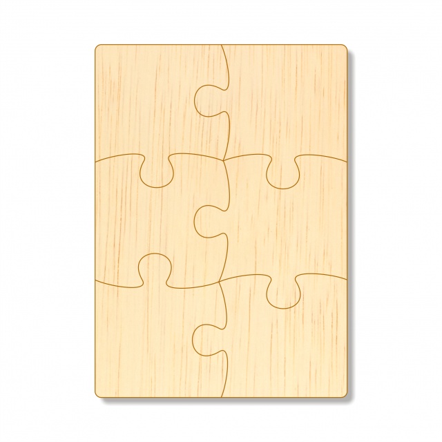 Puzzle dreptunghi 6 piese, 20×28 cm, placaj lemn