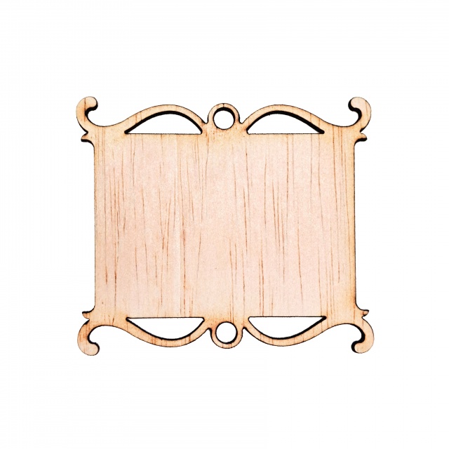 Tăbliță decorativă, 6,8×6 cm, placaj lemn natur
