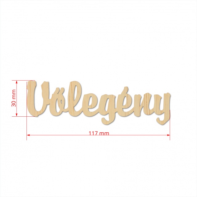 Text Vőlegény, 3 cm, decupat din placaj