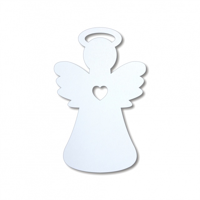 Îngeraș Remiel cu glorie, 6,4×10 cm, HDF alb :: 10 cm