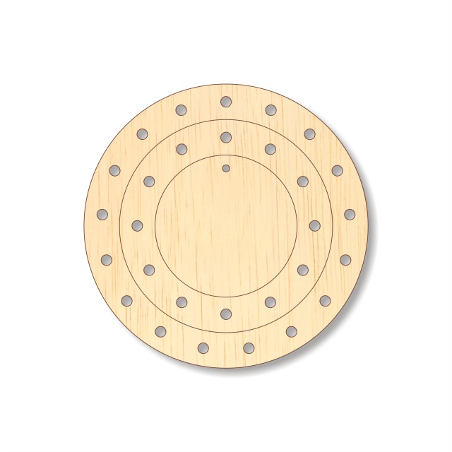 Set 2 inele 8 și 6 cm cu perforații, lățime inele 1 cm, placaj lemn :: Cu găuri