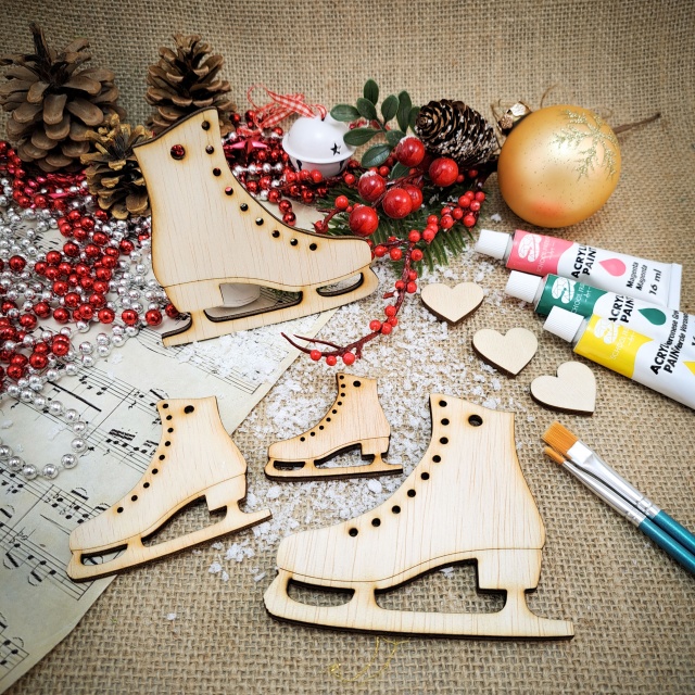 Patină de gheață, 5,5×5 cm, placaj :: 5 cm