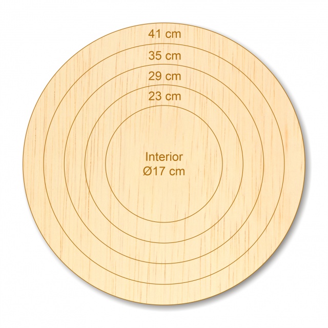 Set 4 inele, Ø23-41 cm, lățime inele 3 cm, placaj lemn