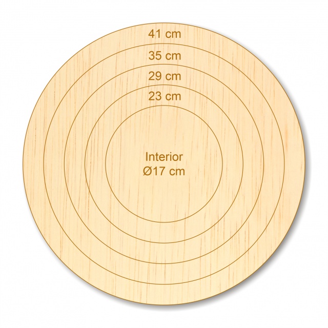 Set 4 inele, Ø23-41 cm, lățime inele 3 cm, placaj lemn