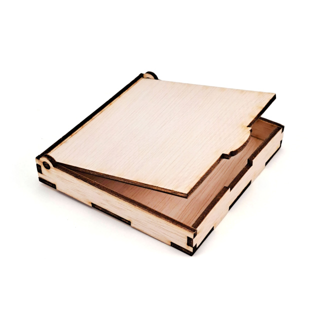 Cutiuță cu clapetă, 12×12×2 cm, asamblat, placaj lemn