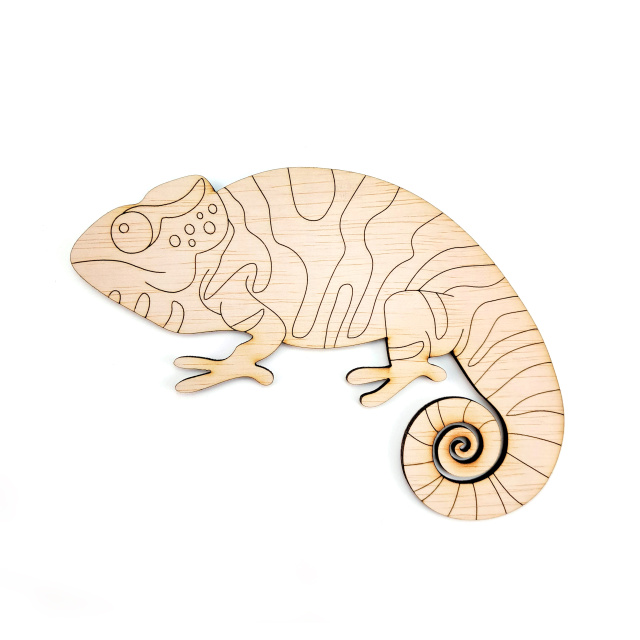 Cameleon, 7,5×10 cm, placaj lemn