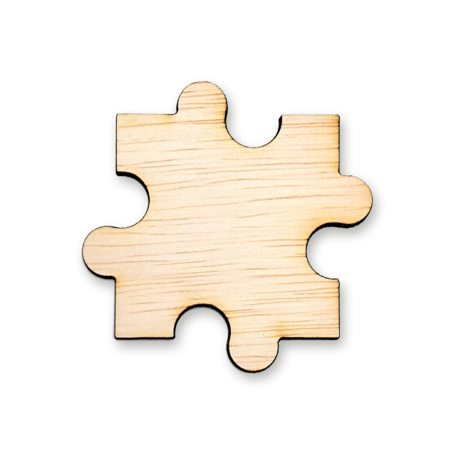 Piesă puzzle, 3×3 cm, placaj lemn