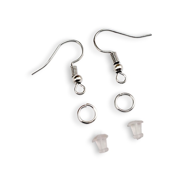 Accesorii confecționat cercei, argintiu, set 10 perechi