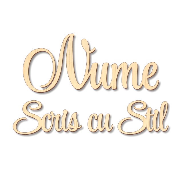 Nume pentru eveniment scris cu stil, max. 15 cm lungime și înălțime variabilă, placaj lemn :: 15 cm