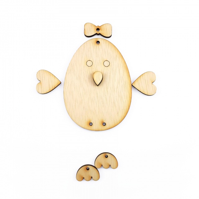 Pui creativ 15 cm, 7 piese, placaj