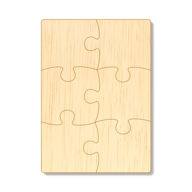 Puzzle dreptunghi 6 piese, 30×42 cm, placaj lemn :: 30×42 cm