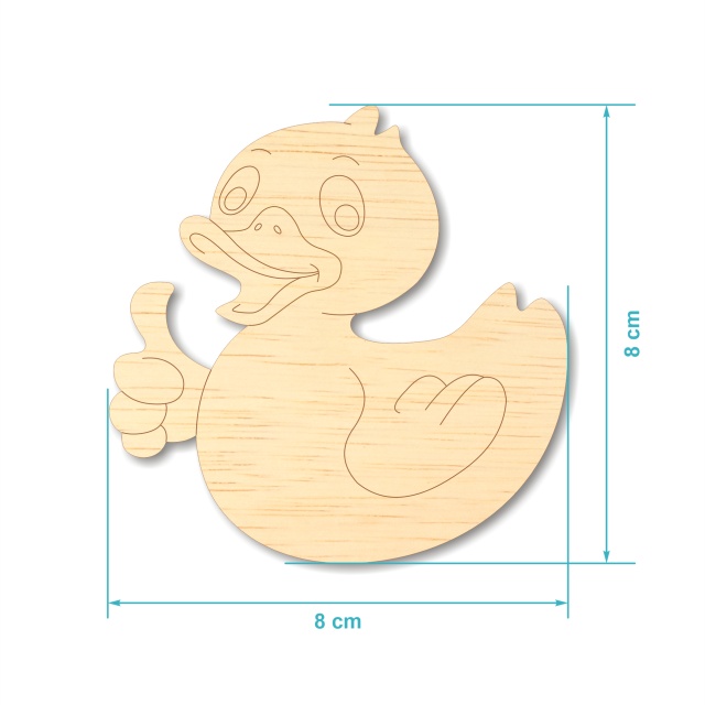 Rățușcă Like pentru colorat, 8×8 cm, placaj lemn