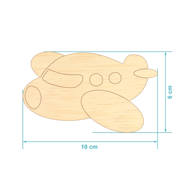 Avion în zbor Jumbo, 6×10 cm, placaj lemn :: 10 cm