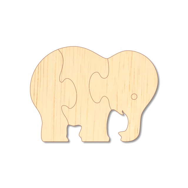 Elefant puzzle 3 piese, 20×15 cm, placaj lemn