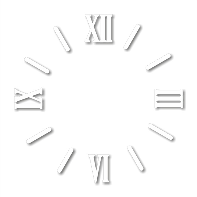 Cifre romane pentru ceas 3-6-9-12 și 8 linii, 2 cm, plexi oglindă aurie :: 2 cm