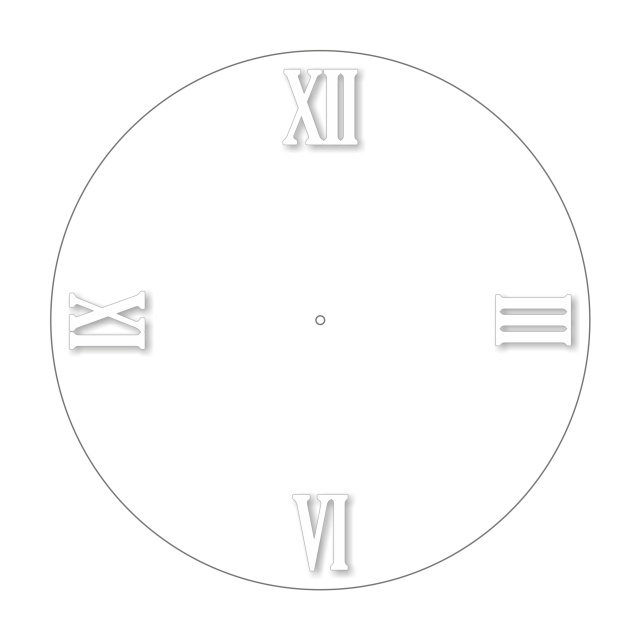 Cifre romane pentru ceas 3-6-9-12, 5 cm, plexi oglindă aurie :: 5 cm