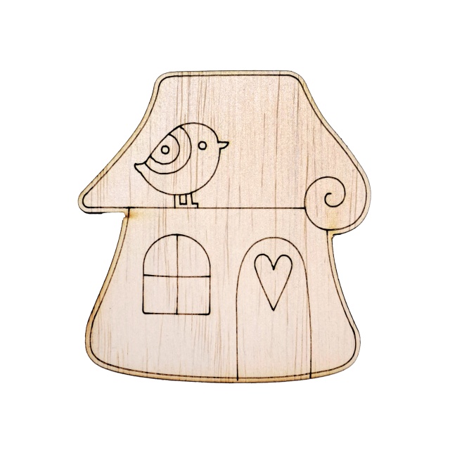 Căsuță turtă dulce, 7,5×8 cm, placaj lemn 