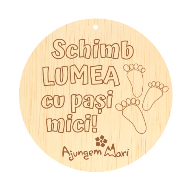Unicat - Medalion gravat, Ø8 cm, placaj 4 mm - Schimb lumea...