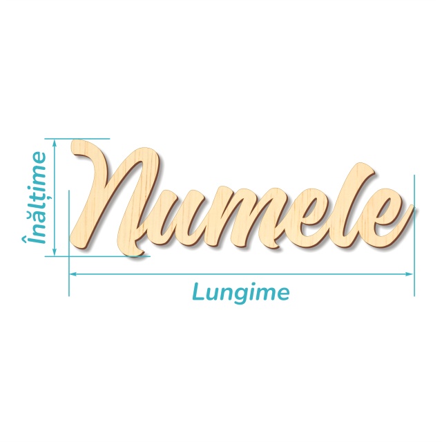 Nume pentru eveniment, max. 30 cm lungime, placaj lemn :: 30 cm