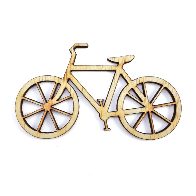 Bicicletă cu spițe, 60×35 cm, placaj lemn :: 60×35 cm