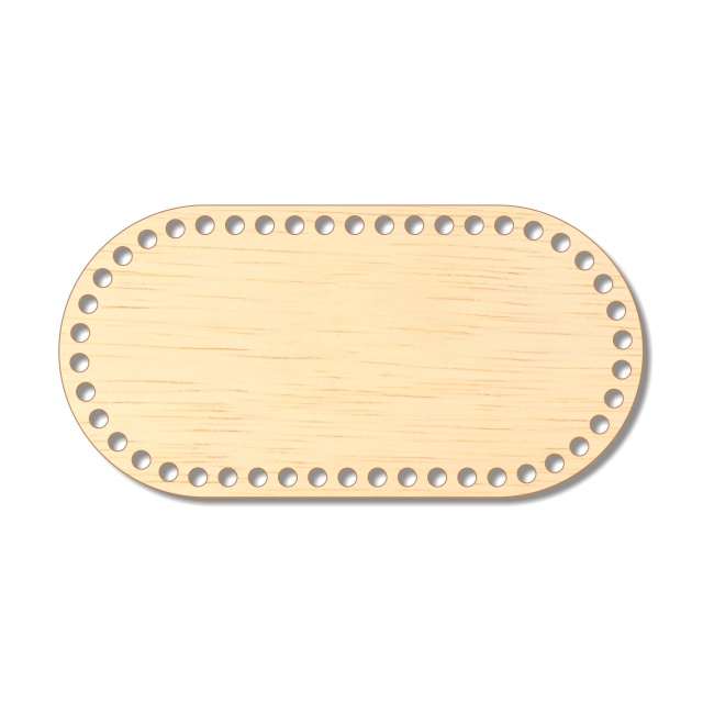 Bază dreptunghi rotunjit pentru cos croșetat, 25×12,5 cm, placaj