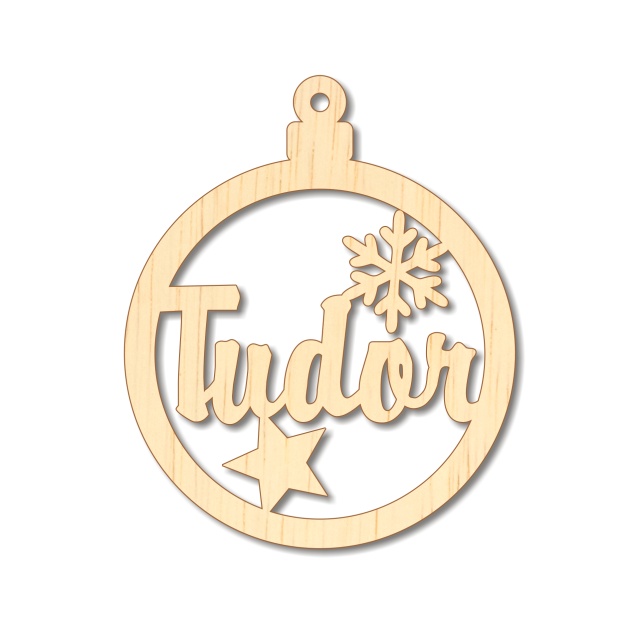 Glob cu prenume sau cuvânt, placaj, 9×11 cm :: 1 prenume