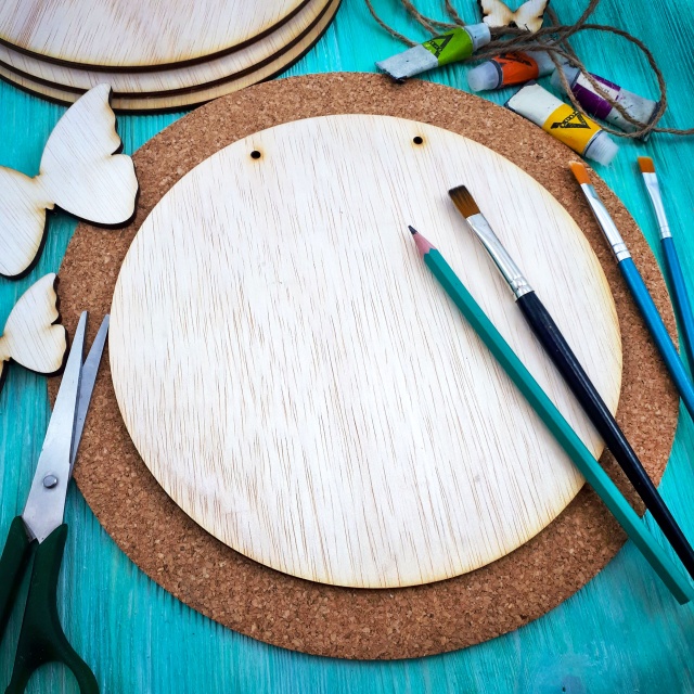 Bază rotundă cu sau fără găuri, 22 cm, placaj :: 22 cm